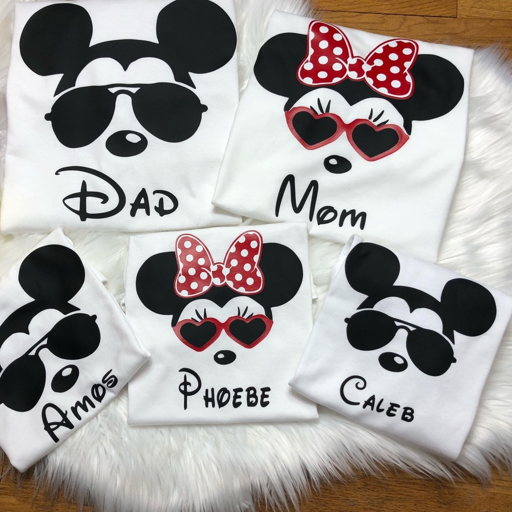 Custom Name Family mickey and Minnie tops
